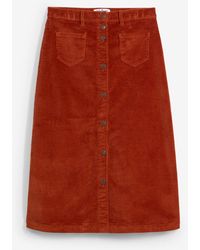 bonprix - Corduroy Midi Rok Van Een Elastische Katoenmix - Lyst