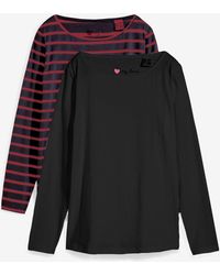 bonprix - Maglia A Maniche Lunghe Con Scollo A Barca (Pacco Da 2) - Lyst