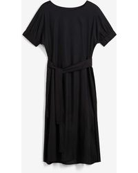 bonprix - Abito Midi A Maniche Corte Con Bordo Elastico E Cintura - Lyst