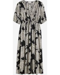 bonprix - Bedrucktes Midikleid Aus Fließendem Satin - Lyst