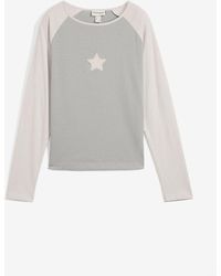 bonprix - Maglia Bicolore A Maniche Lunghe Con Ricamo - Lyst