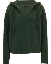 bonprix - Strick-Pullover Mit V-Ausschnitt Und Kapuze - Lyst