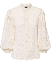 bonprix - Bluse Mit Spitze Aus Softem Viskose-Mix - Lyst