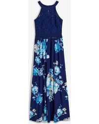 bonprix - Sommer-Maxikleid Mit Blumen-Print Und Spitze - Lyst