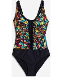 bonprix - Corrigerend Badpak Met Ruches, Medium Corrigerend - Lyst