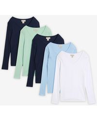 bonprix - Geribd Shirt Van Biologisch Katoen (Set Van 5) - Lyst