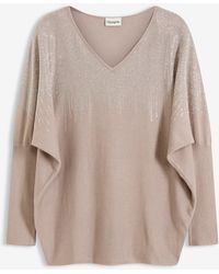 bonprix - Feinstrickpullover Mit Fledermausärmeln Und Strass-Applikation - Lyst