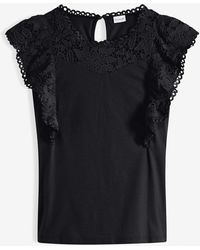 bonprix - Maglia Con Pizzo E Volant - Lyst