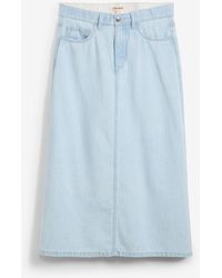 bonprix - Gonna Midi Di Jeans Super Soft Con Cinta Comoda, Vita Media - Lyst