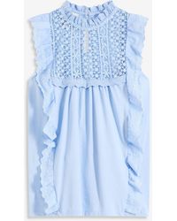 bonprix - Jersey-Top Mit Lochstickerei - Lyst
