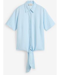 bonprix - Camicetta A Righe A Maniche Corte Con Dettaglio Annodato - Lyst