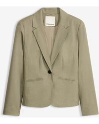bonprix - Blazer Met Paspelzakken, Korte Maten - Lyst