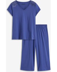 bonprix - Capri Pyjama Met Wijde Culotte - Lyst