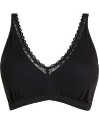 bonprix - Geripptes Bralette Mit Bio-Baumwolle Und Spitze - Lyst