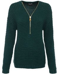bonprix - Grobstrick-Pullover Mit Reißverschluss-Detail - Lyst