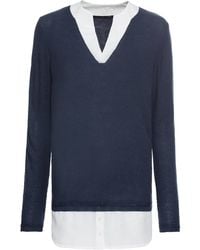 bonprix - Feinstrickpullover Mit Bluseneinsatz - Lyst
