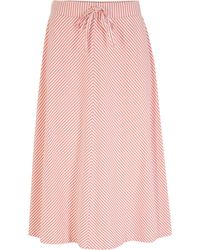 bonprix - Jersey Rok Met Strepen, Knielang - Lyst