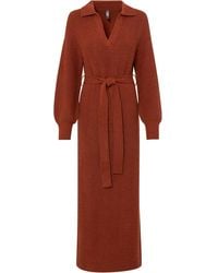 bonprix - Maxi-Strickkleid Mit Gürtel (2-Tlg. Set) - Lyst