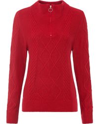bonprix - Troyer Pullover Mit Zopfmuster - Lyst
