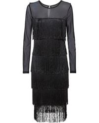 bonprix - Midikleid Aus Luftigem Mesh Mit Fransen - Lyst