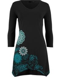 bonprix - Maglia Lunga Con Fondo Asimmetrico, Scollo A V E Maniche A 3/4 - Lyst