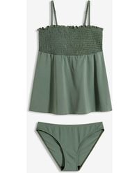 bonprix - Tankini A Fascia Con Lavorazione A Punto Smock (Set 2 Pezzi) - Lyst