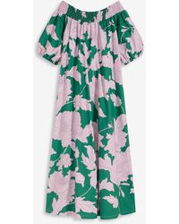bonprix - Bedrucktes Carmen-Kleid Aus Reiner Baumwolle - Lyst
