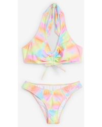 bonprix - Halter Bikini Met Rimpels (2-Dlg. Set) - Lyst