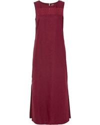 bonprix - Maxi-Kleid Mit Leinen, Lochmuster Am Ausschnitt Und Seitenschlitz - Lyst