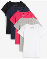 bonprix - Maglia Con Scollo Rotondo E Maniche Corte (Pacco Da 5) - Lyst