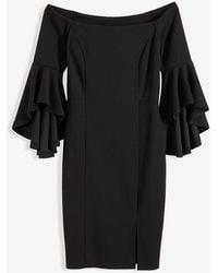 bonprix - Carmen-Kleid Mit Volant-Ärmel - Lyst