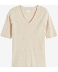bonprix - Kurzarm- Rippenpullover Mit Viskose - Lyst