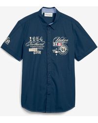 bonprix - Camicia A Maniche Corte Con Stampe, Slim Fit - Lyst