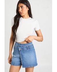 Boohoo - Tall Denim Skort - Lyst