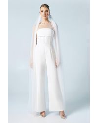 Coast - Corset Detail Wide Leg Bridal Jumpsuit - Lyst