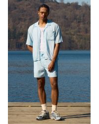 BoohooMAN - Nadelstreifen-Hemd und Badehose - Lyst
