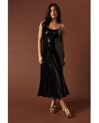 Oasis - Occasion Clear Sequin Strappy Maxi Dress - Lyst