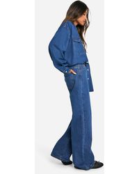 Boohoo - Vaqueros Básicos De Pernera Ancha Y Tiro Alto - Lyst