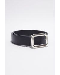 BoohooMAN - Minimal Buckle Detail Faux Leather Belt - Lyst