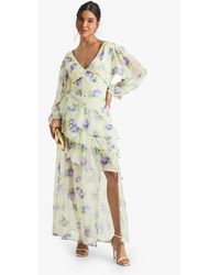 Boohoo - Floral Dobby Frill Detail Maxi Dress - Lyst
