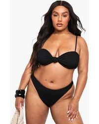 Boohoo - Plus Crinkle High Waist Bikini Brief - Lyst