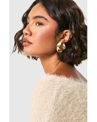 Boohoo - Hammered Oval Statement Stud Earrings - Lyst