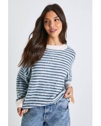 Boohoo - Super Soft Thin Stripe Oversized Knitted Jumper - Lyst