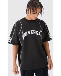 BoohooMAN - Oversized Extended Neck Universal Graphic T-shirt - Lyst