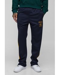 Boohoo - Tall Regular Fit Homme Stripe Tricot Split Hem Joggers - Lyst