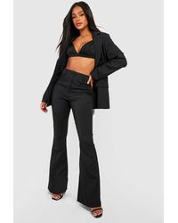 Boohoo - Fit & Flare Seam Front Tailored Trousers - Lyst