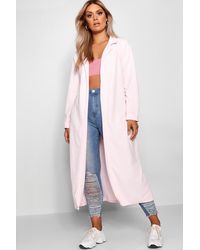 Boohoo Plus spolverino lungo in crepe - Blu