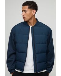 Boohoo - Regular Fit Quilted Scuba Sleeve Puffer - Lyst