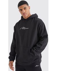 BoohooMAN - Oversized Man Signature Over The Head Hoodie - Lyst