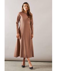 Wallis - Slash Neck Fitted Jersey Midaxi Dress - Lyst